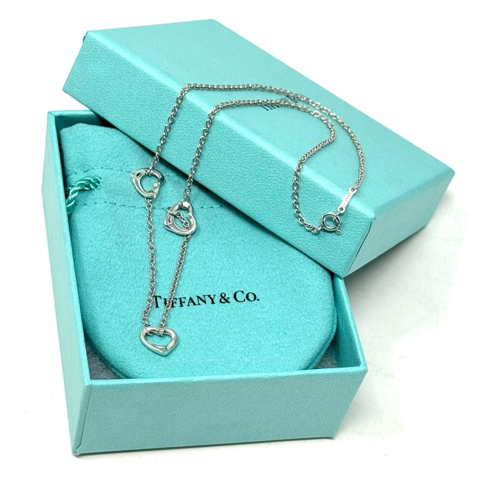 Authentic Tiffany & CO. Peretti Three Open Hearts Necklaces